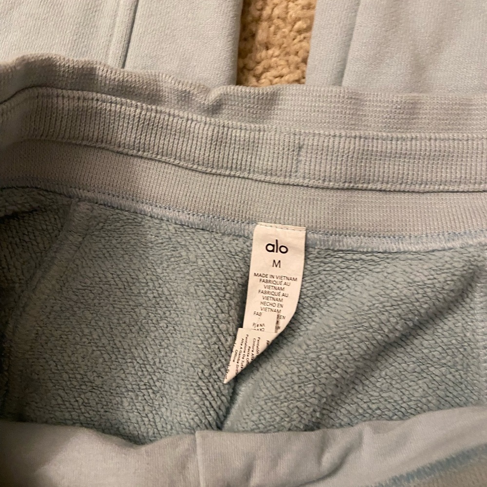 ALO Yoga Sky Blue Lounge Pants high waist free time straight leg - Picture 4 of 4